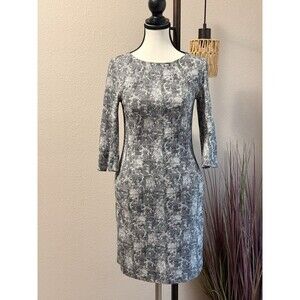 MM LaFleur Dress Designer Black & White 3/4 Sleeve Sheath Lined Size 0 EUC